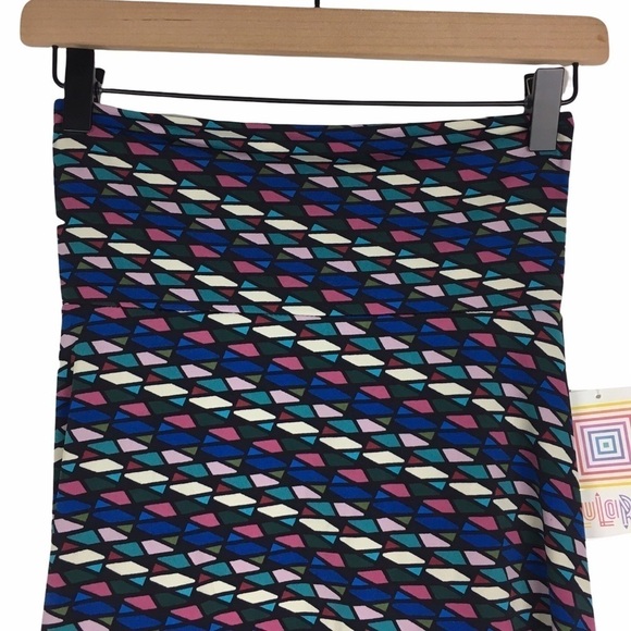 LULAROE Azure Skirt Knee Length Stained Glass Kaleidoscope Retro Mod Size XS NWT - Picture 4 of 14